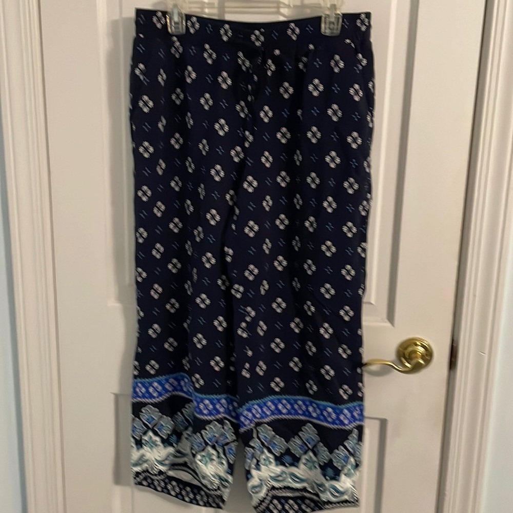 Wide leg elastic waist pants
